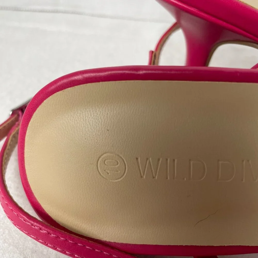 Pink Summer Sandals Strappy Kitten Heel - Picture 10 of 10